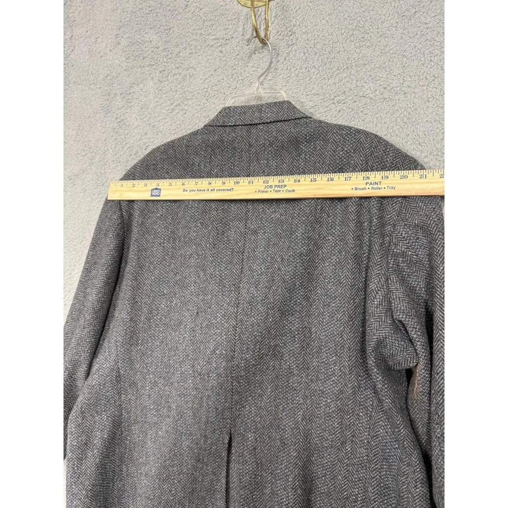 Vintage Savile Row Blazer Mens 48 Gray Wool Herringbone‎ Tweed Sport Coat